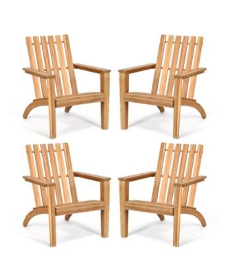 Outdoor Patio Acacia Wood Adirondack Lounge Armchair