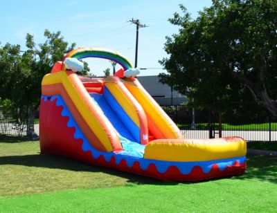 Commercial Grade Inflatable 14' Rainbow Cloud Xtreme Party Water Slide, 100% PVC VINYL With Air Blower