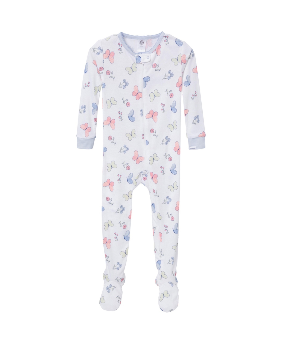 Gerber Toddler Girls Snug Fit Footed Pajamas, 2-Pack,- Butterflies