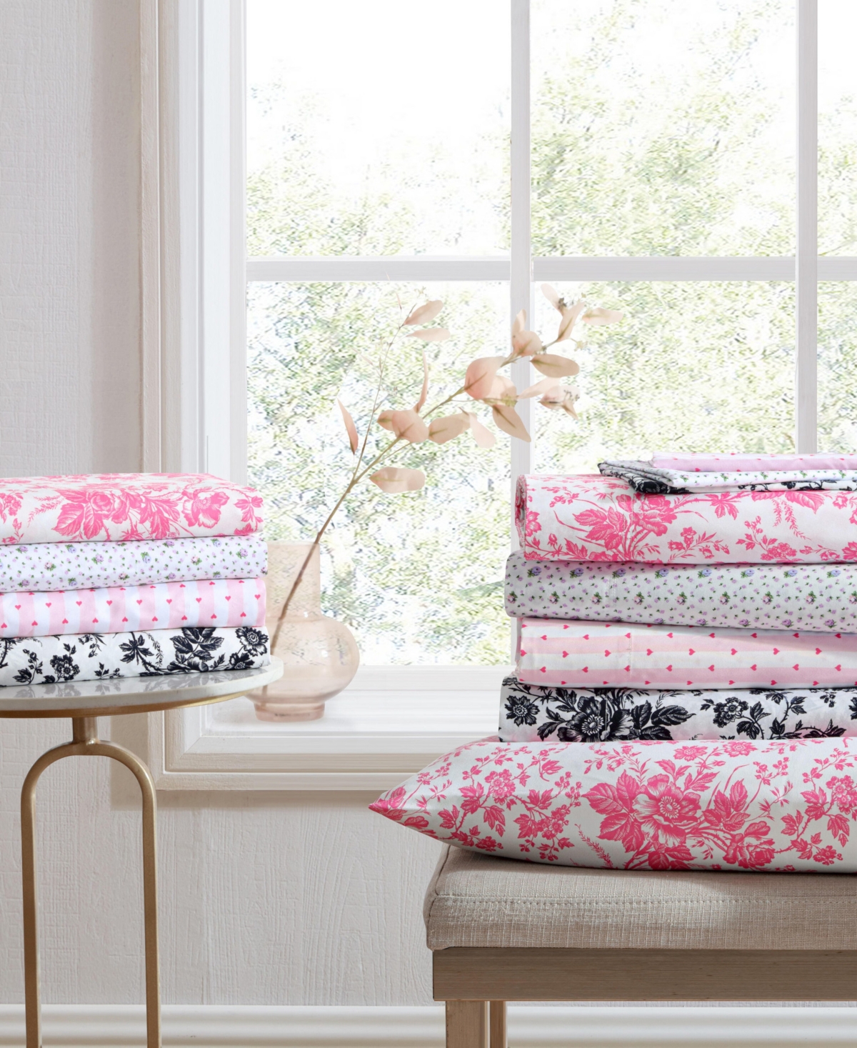 BETSEY JOHNSON PRINTED MICROFIBER 3 PIECE SHEET SET, TWIN XL 