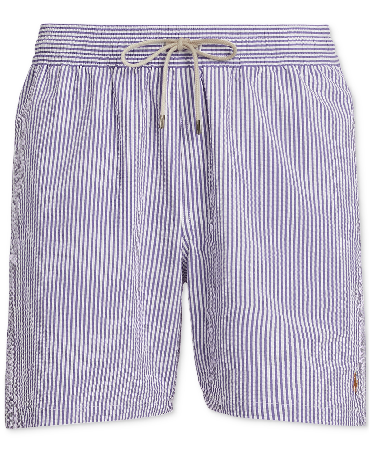 Shop Polo Ralph Lauren Men's 5-3/4" Traveler Classic Striped Swim Trunk In Purple