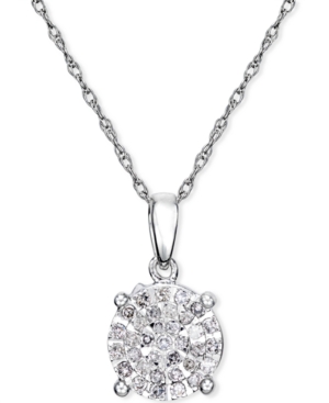 image of Diamond Cluster Pendant Necklace (1/4 ct. t.w.) in Sterling Silver