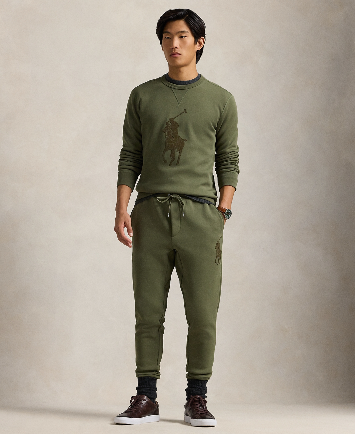 Polo Ralph Lauren Men's Leather-Pony Double-Knit Sweatshirt