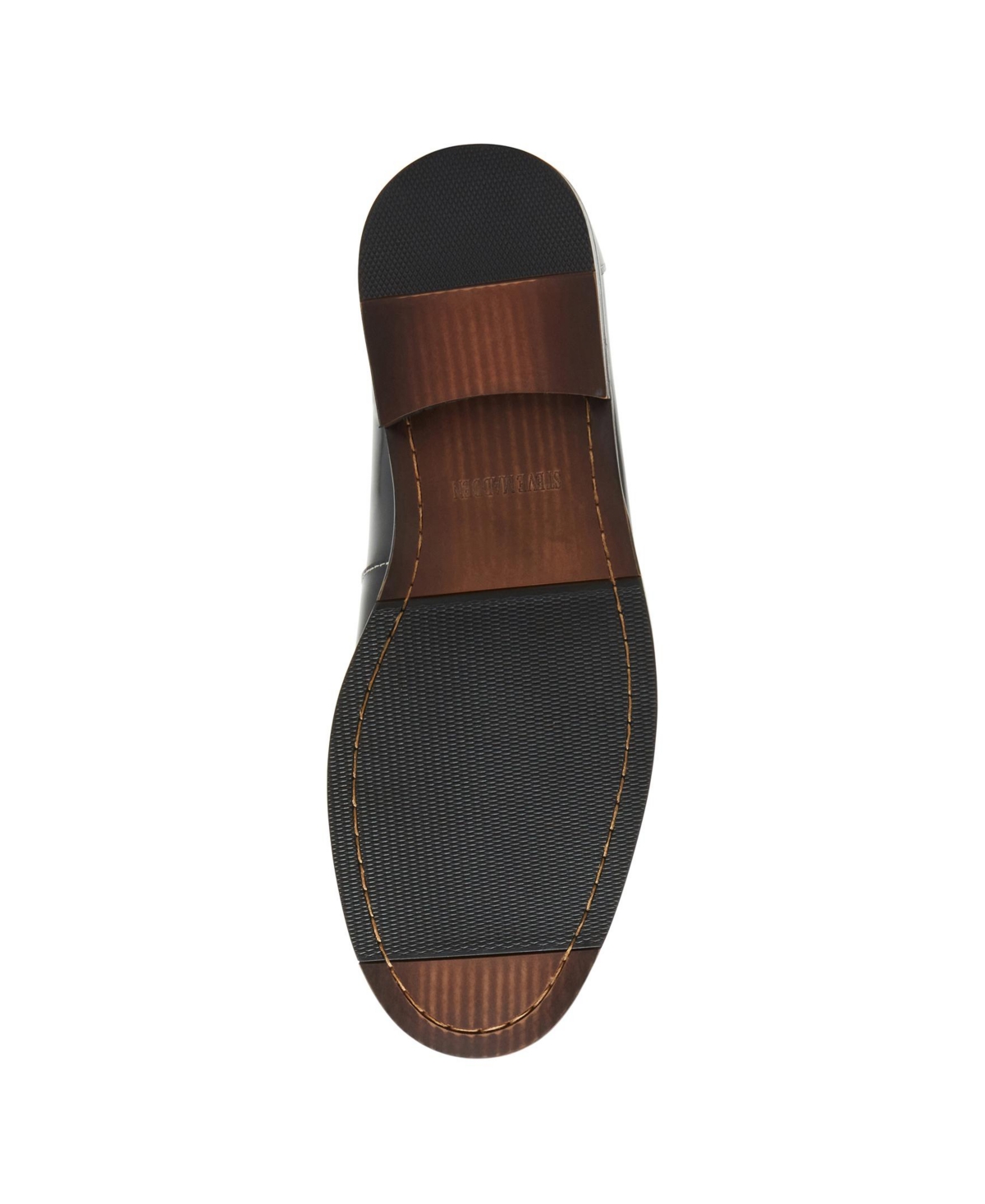 Steve Madden Men's Natan Penny Moc Toe Loafer In Black Leather