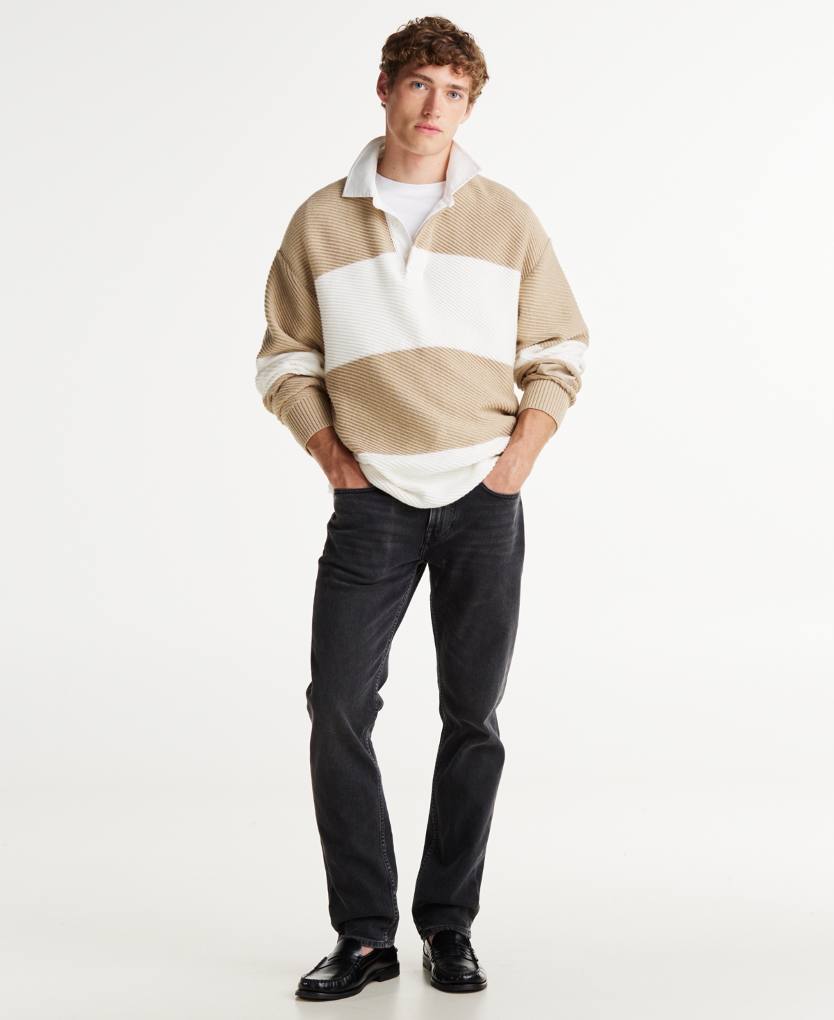 Shop Tommy Hilfiger Men's Denton Straight Fit Clark Black Jeans