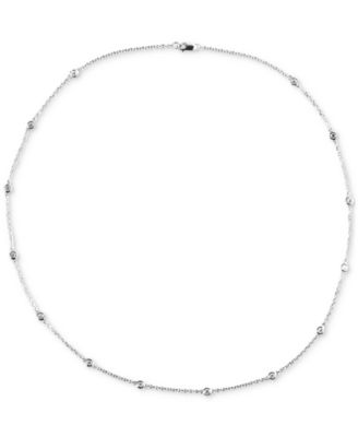 Macy's - Diamond Bezel Station 18" Necklace (1/2 ct. t.w.) in 14k White Gold