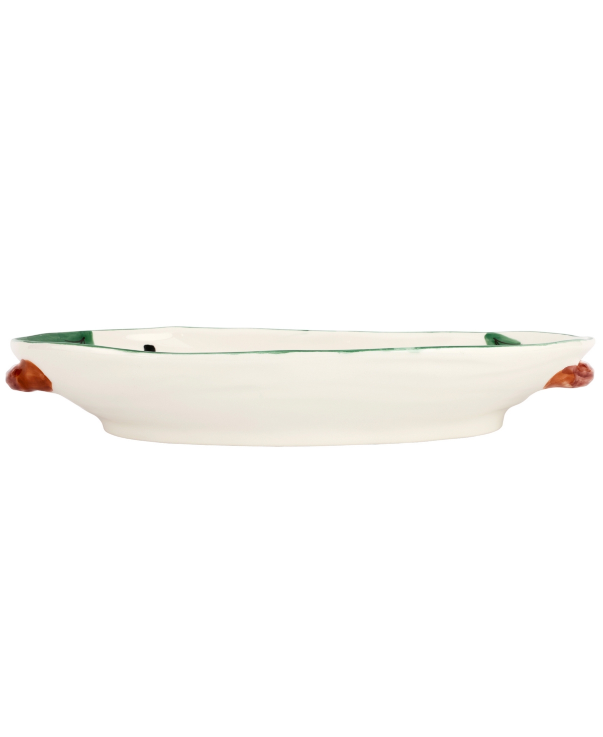 Vietri Old St. Nick Shallow Oval Bowl In Red