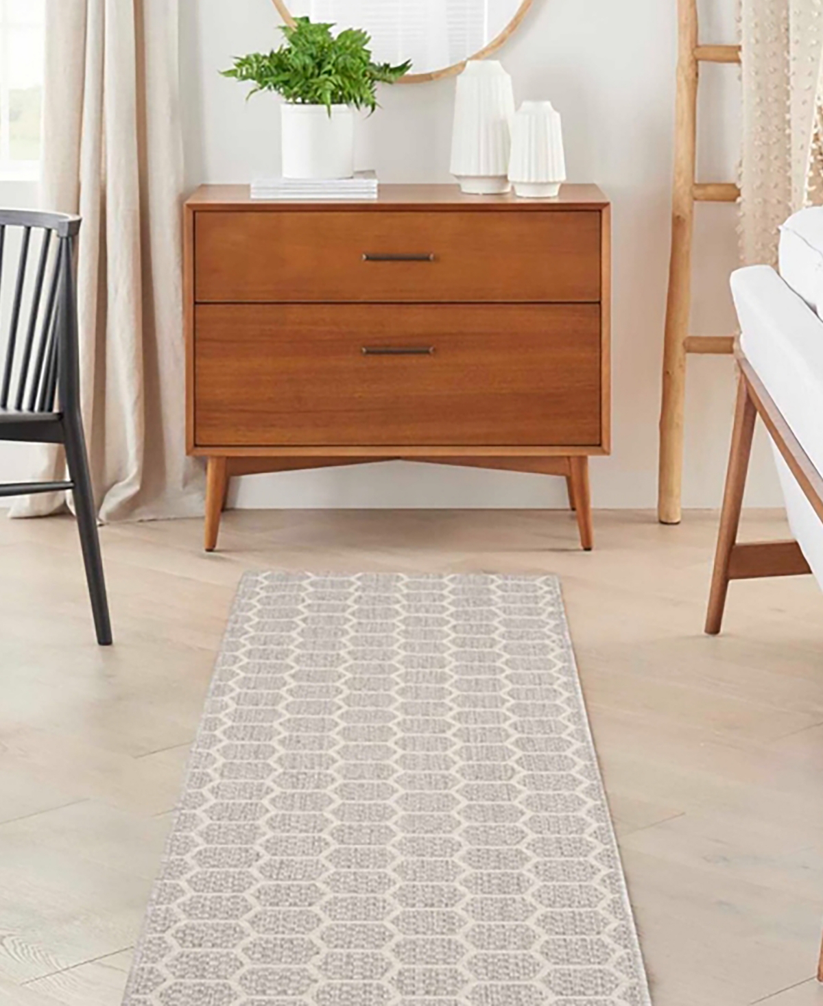 Nourison Home Twist Reversible Tws01 2'2"x8' Runner Area Rug In Gray