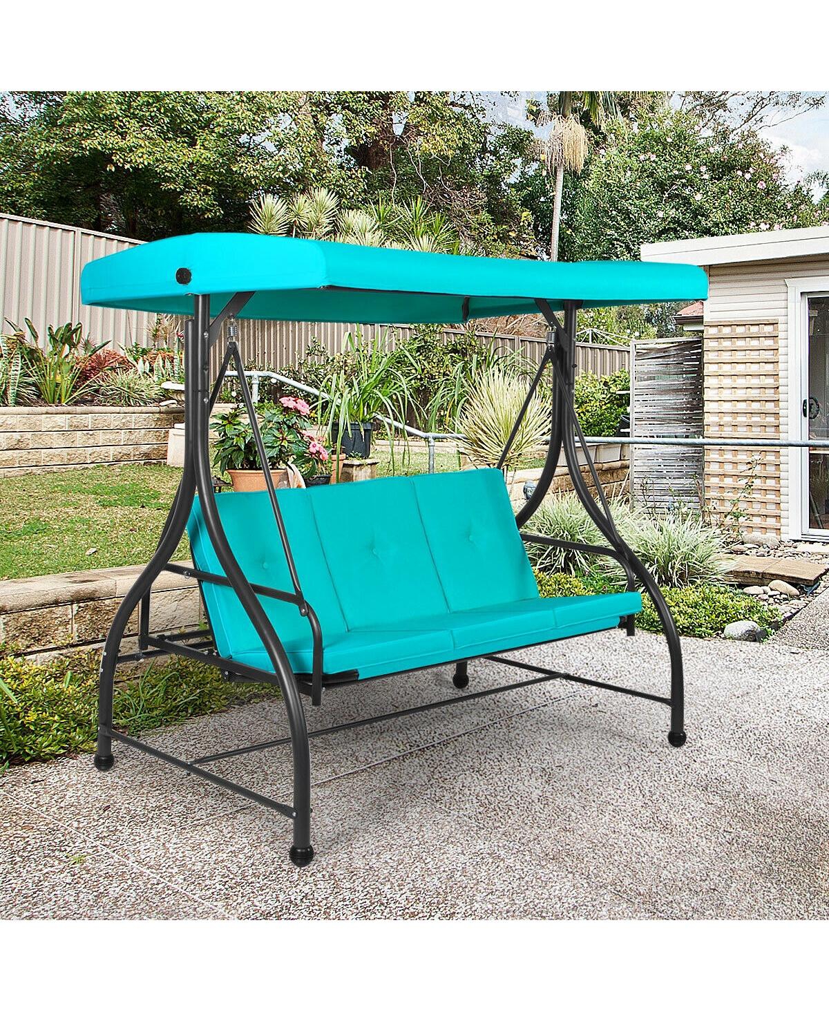 Skonyon 3 Seats Outdoor Swing Hammock with Adjustable Tilt Canopy