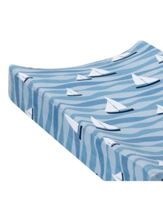 Little Skipper Nautical Ocean Sailboat Soft Changing Pad Cover
