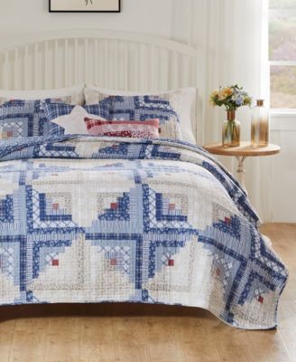 Cottage Cabin Finely Stitched 2-Pc. Quilt Set, Twin/Twin XL