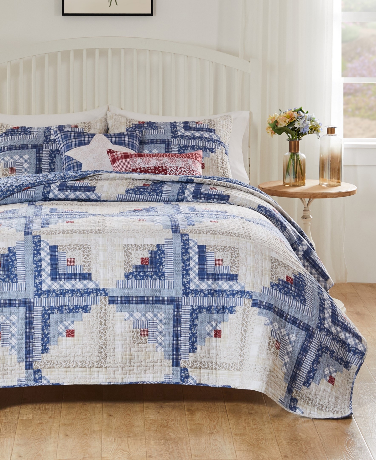 Greenland Home Fashions Cottage Cabin Finely Stitched 2-pc. Quilt Set, Twin/twin Xl In Calico