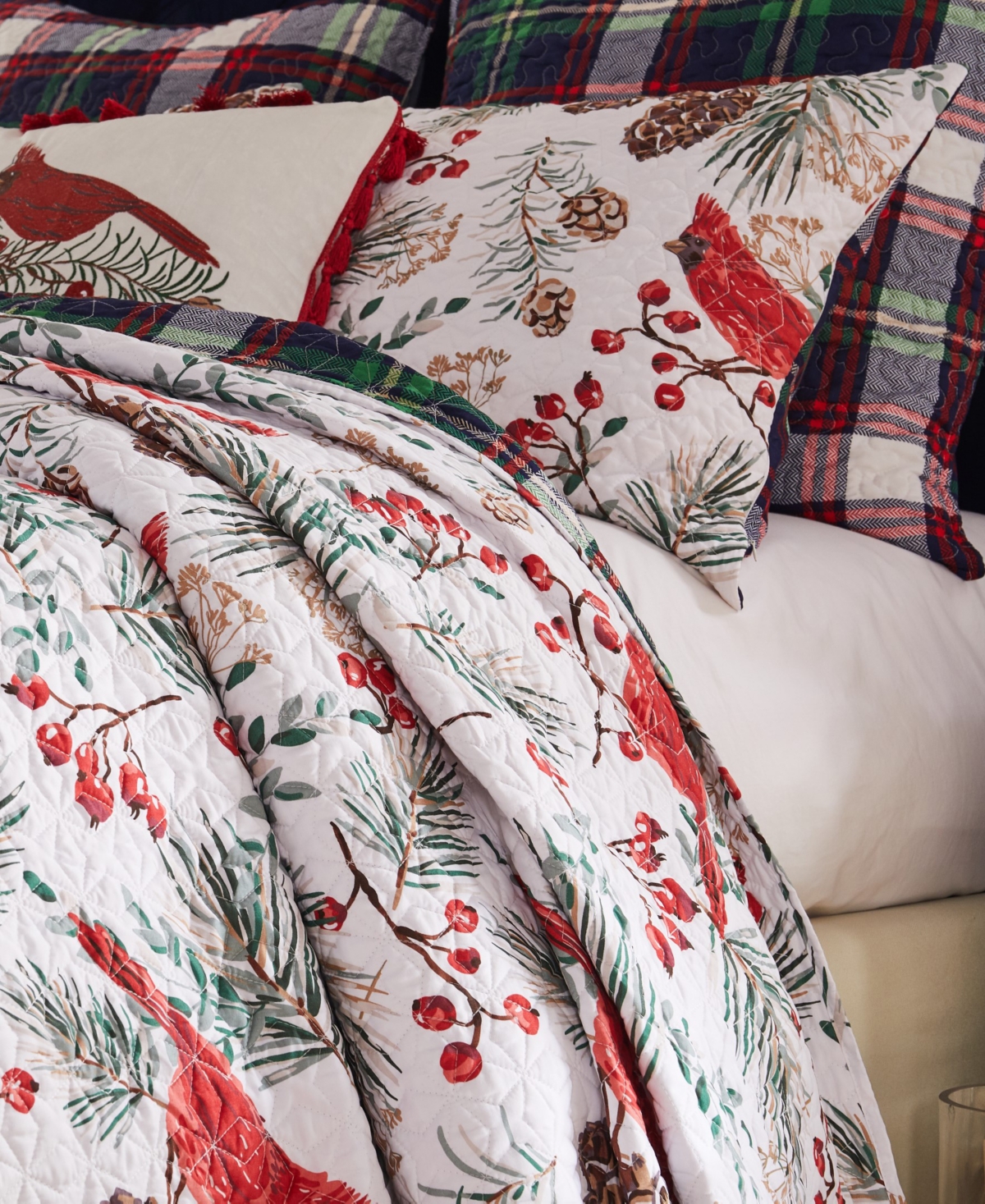 Greenland Home Fashions Cardinal Plaid Holiday 2-pc. Quilt Set, Twin/twin Xl In Cardinal