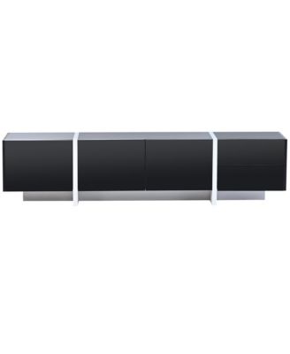 TV Stand for TVs Up to 80” – Modern Rectangular Entertainment Center with Sleek Storage Shelves