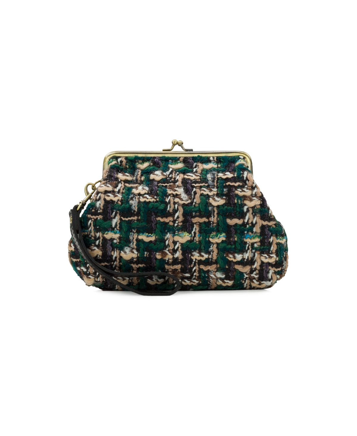 Shop Patricia Nash Savena Boucle Kisslock Wristlet In Green
