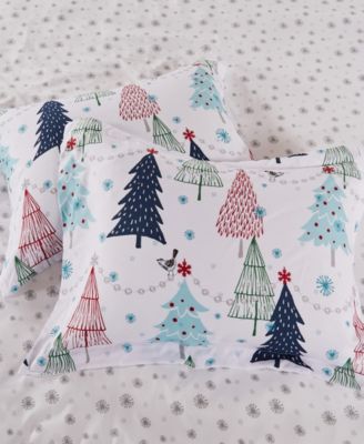 Levtex Merry Bright White Pine Reversible Duvet Cover Sets In Blue