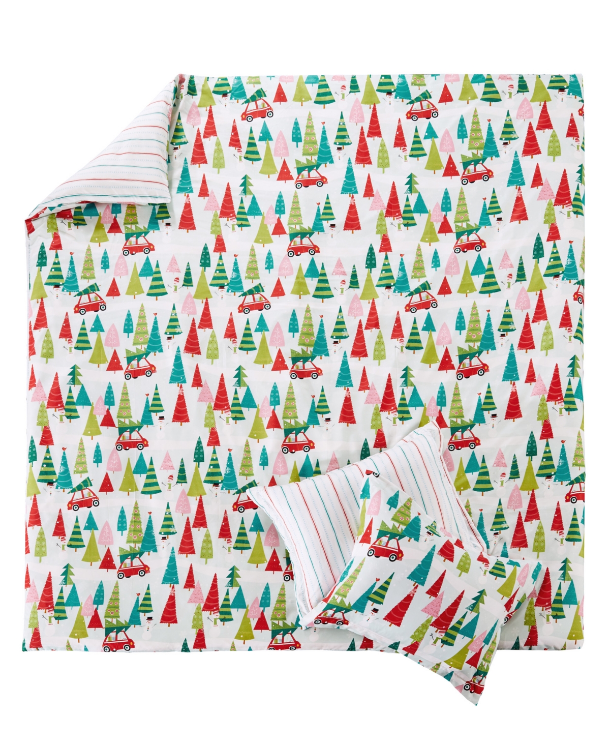 Levtex Merry Bright Holly Jolly Reversible 3-pc. Duvet Cover Set, Full/queen In Red