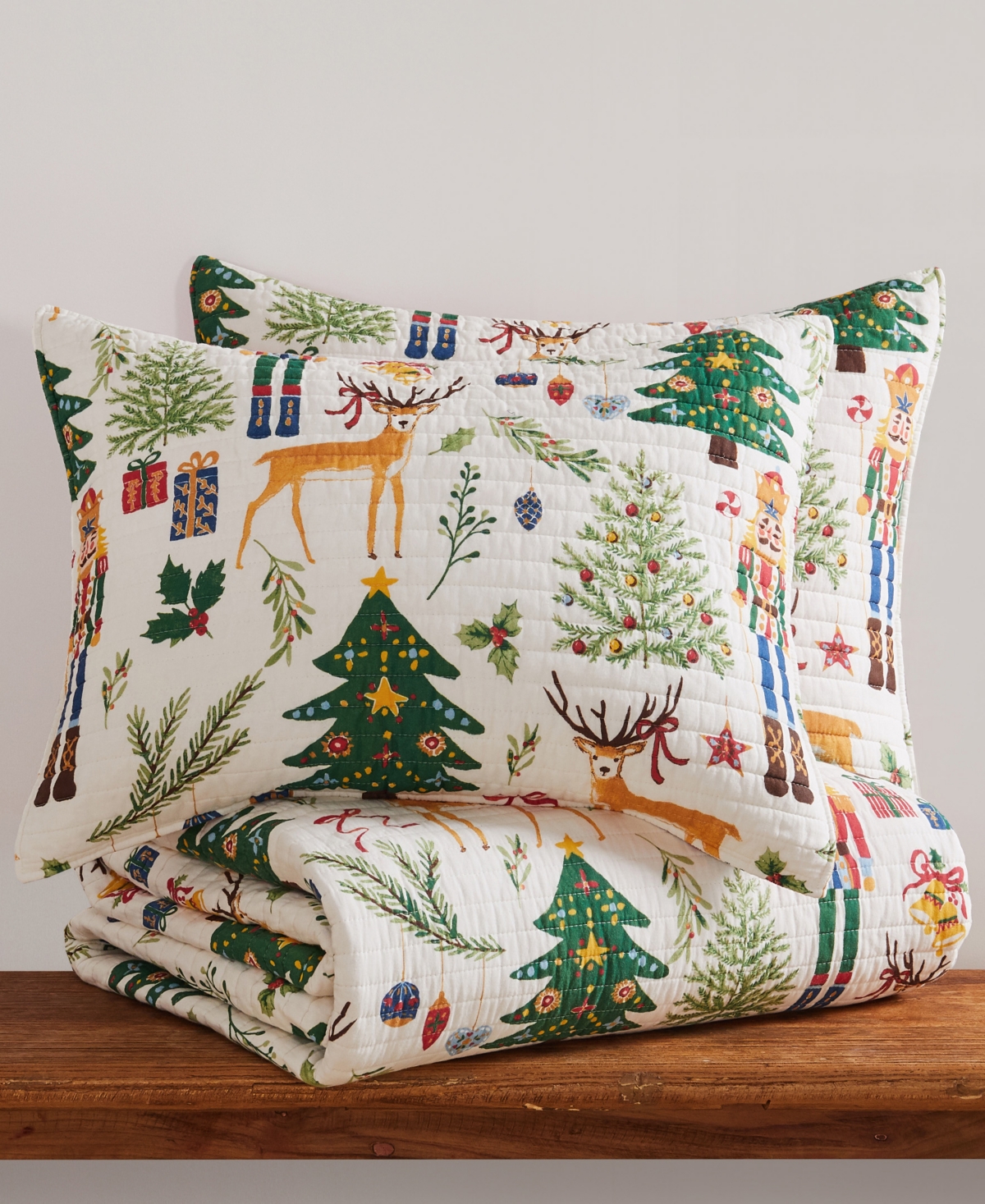 Levtex Nutcracker Reversible 3-pc. Quilt Set, King/california King In Green
