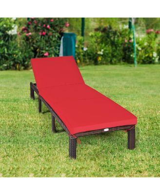 Paito Wicker Chaise Lounger with Adjustable Backrest