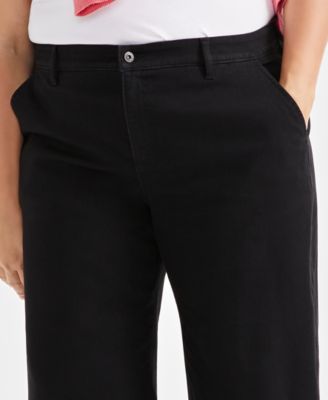 Plus Size Wide-Leg Cropped Jeans