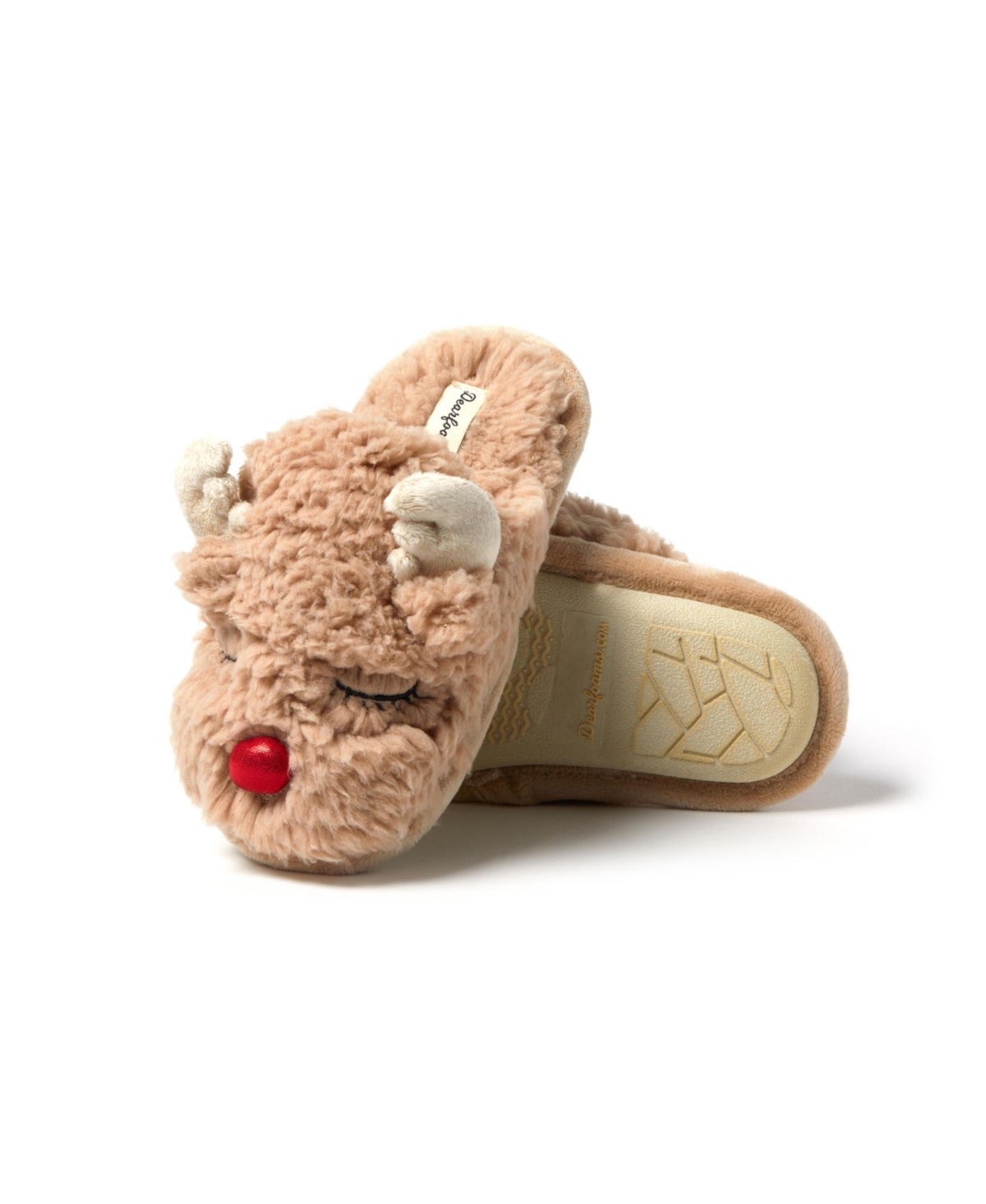 Dearfoams Kids Holiday Christmas Reindeer Scuff Slipper