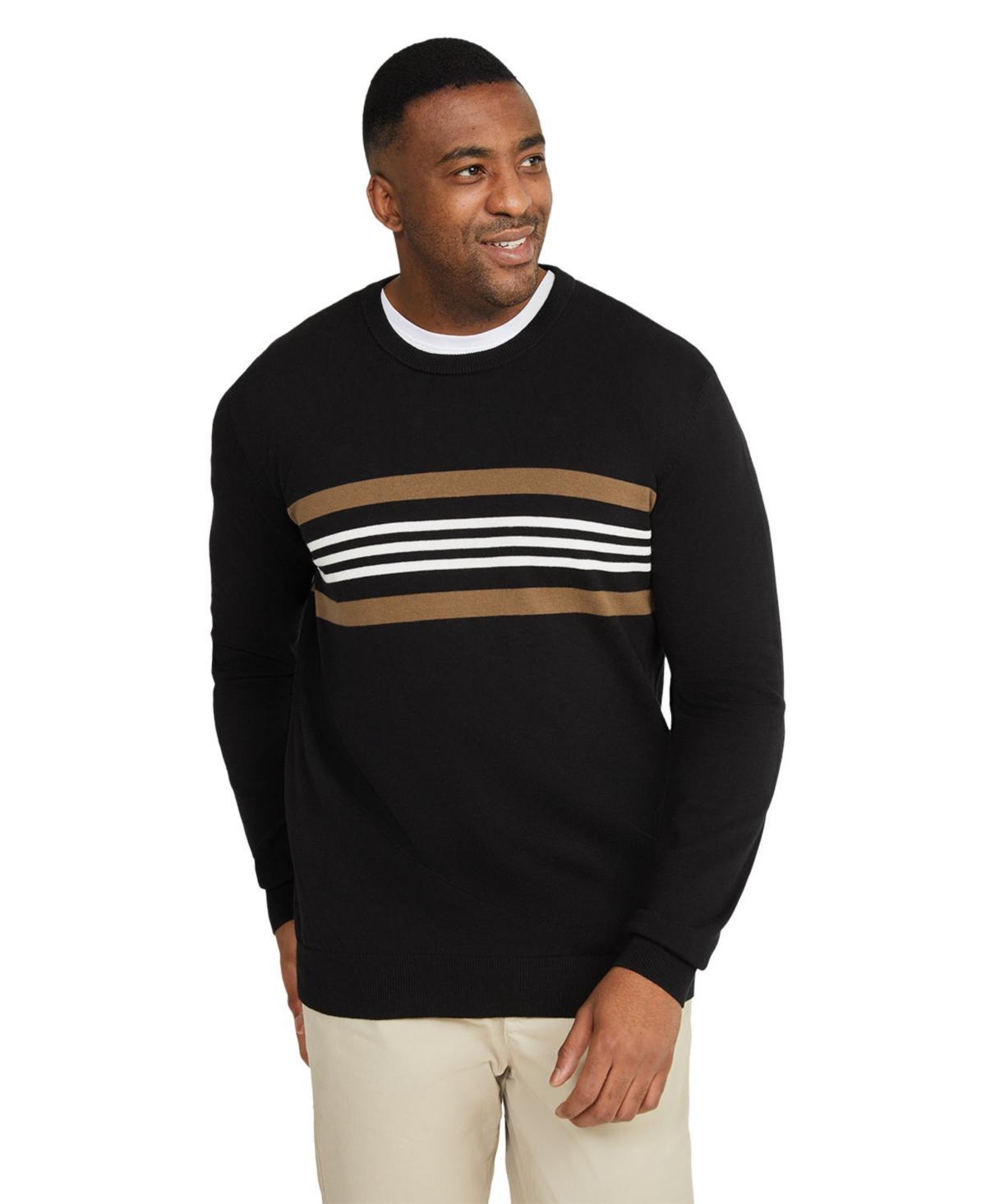 Men's Tri Stripe Sweater - Black