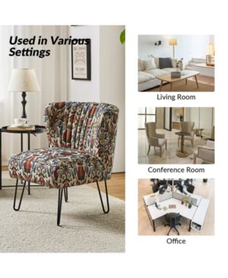 Sakari Contemporary and Classic Accent Chair with Floral Pattern