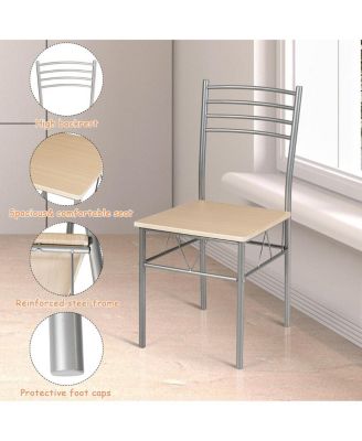 5 Pieces Dining Set Glass Table and 4 Chairs