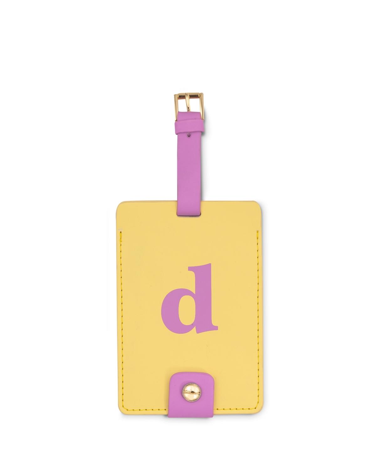 New York Just Mine Initial Luggage Tag, D - Yellow