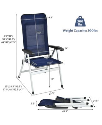 2 Pieces Patio Dining Chair with Adjust Portable Headrest