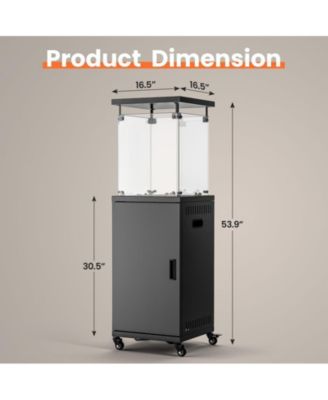 50000-BTU Black Steel Floorstanding Propane Patio Heater with Wheels