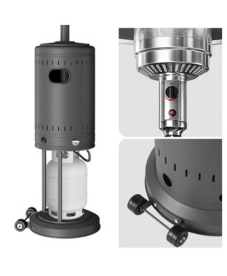 48000 BTU Propane Brown Patio Heater with Cover and Wheels