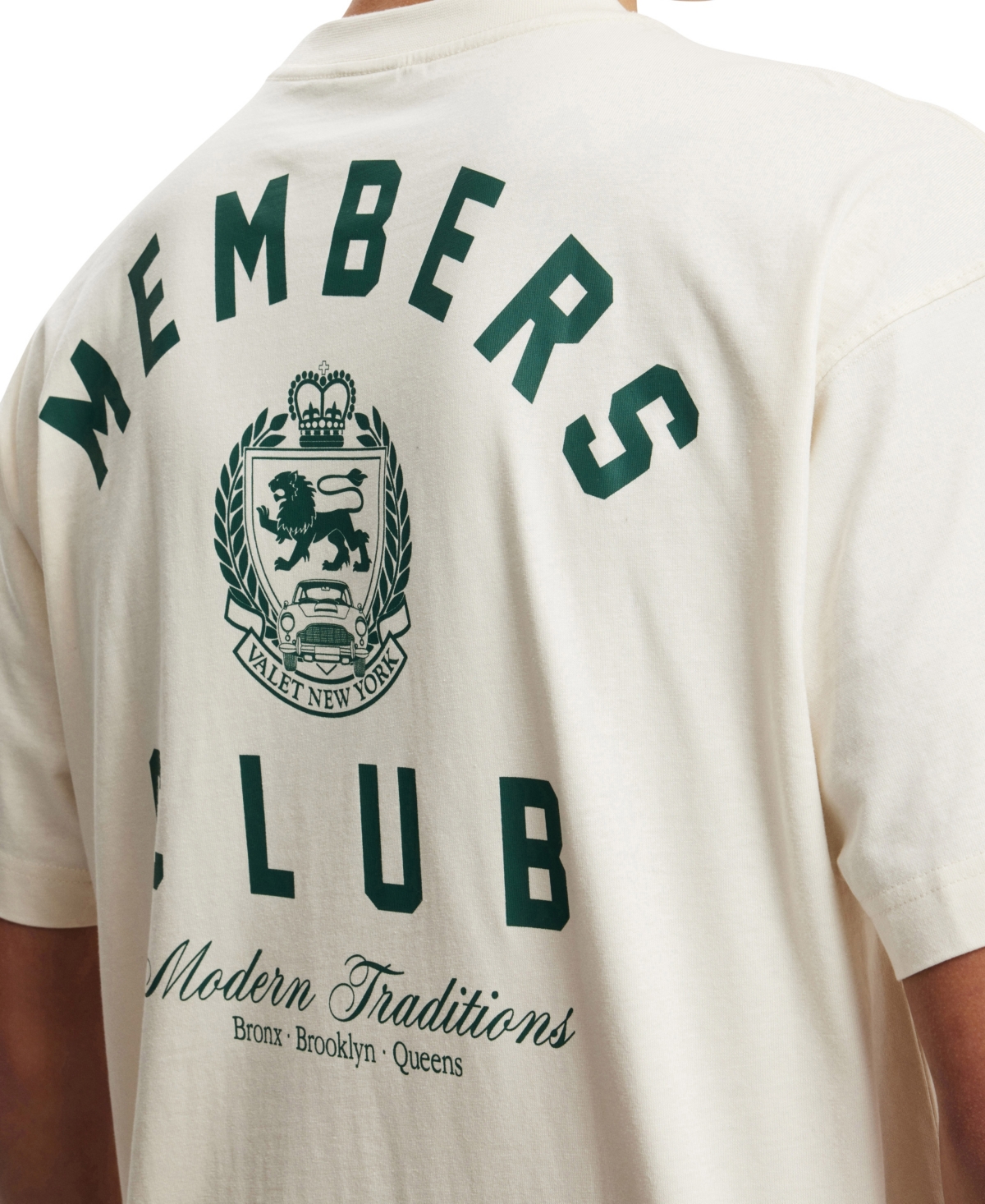 Cotton On Men's Box Fit Graphic T-Shirt -Members Club Green