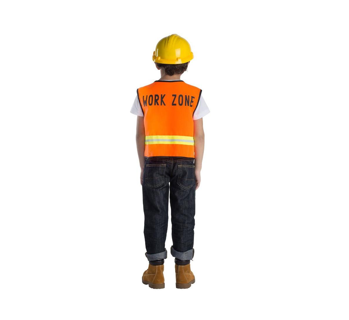 Dress Up AmericaConstruction Worker Role-Play Set - Kids Girls & Boys - Orange