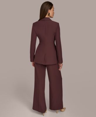Blazer Femme DKNY Donna Karan Marron - Taille 4 - Fermeture 3 Boutons - Fabriqué En Italie