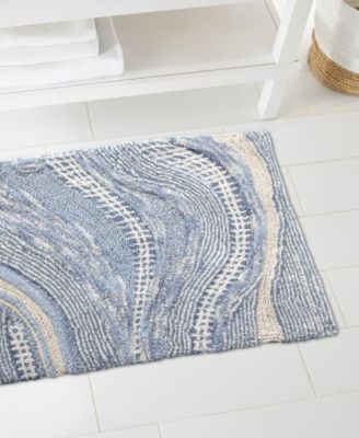 Waves Cotton Bath Rug, 20" x 30"