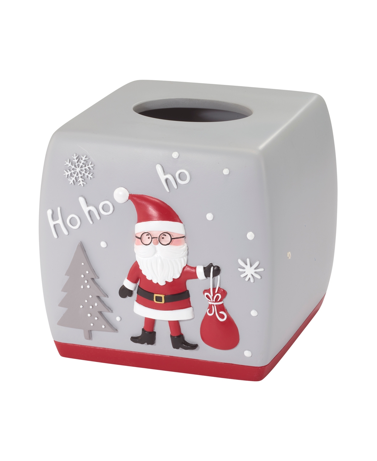 Avanti Ho Ho Ho Resin Tissue Box Cover In Grey