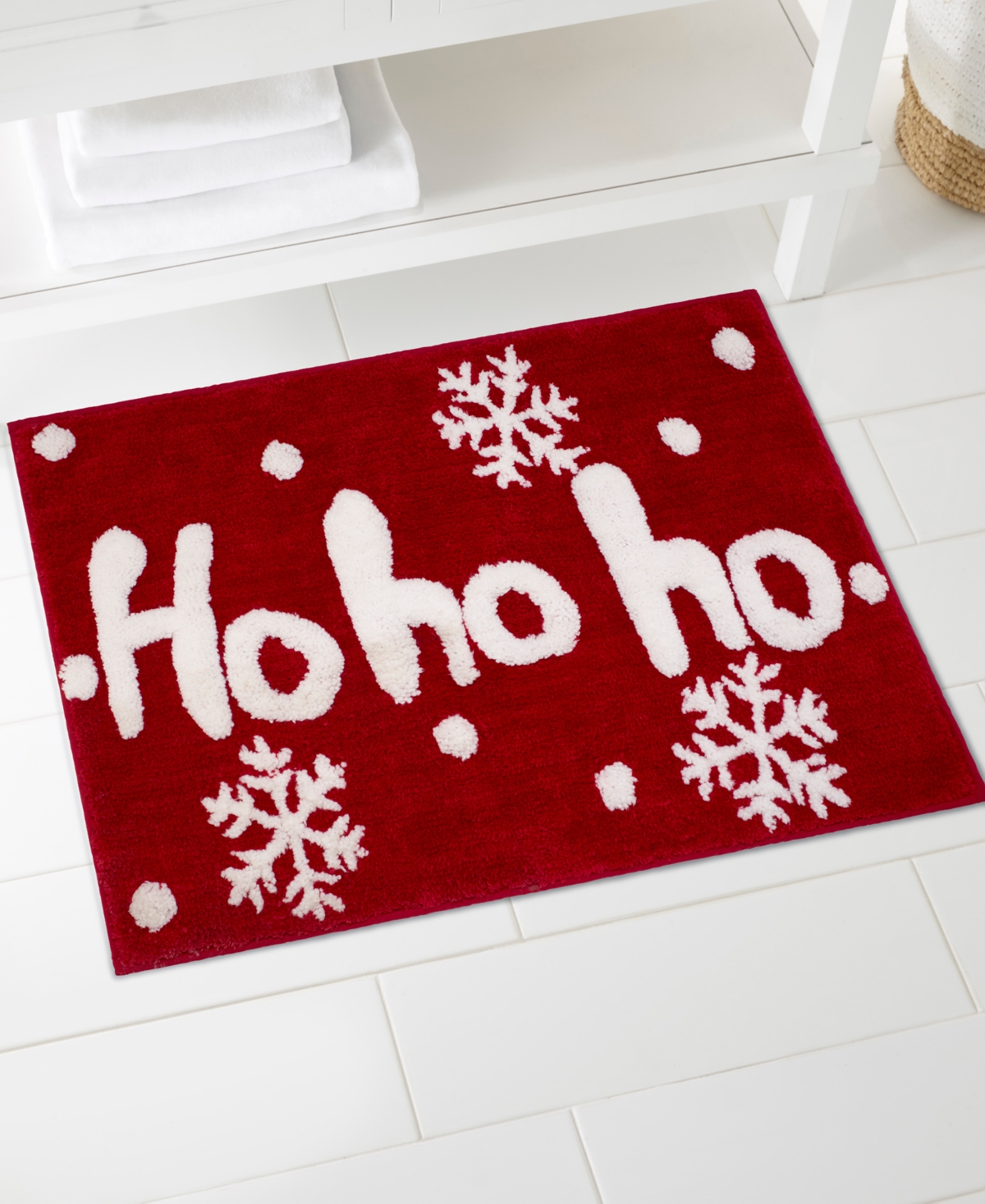 Avanti Ho Ho Ho Polyester Bath Rug, 30" X 20" In Red