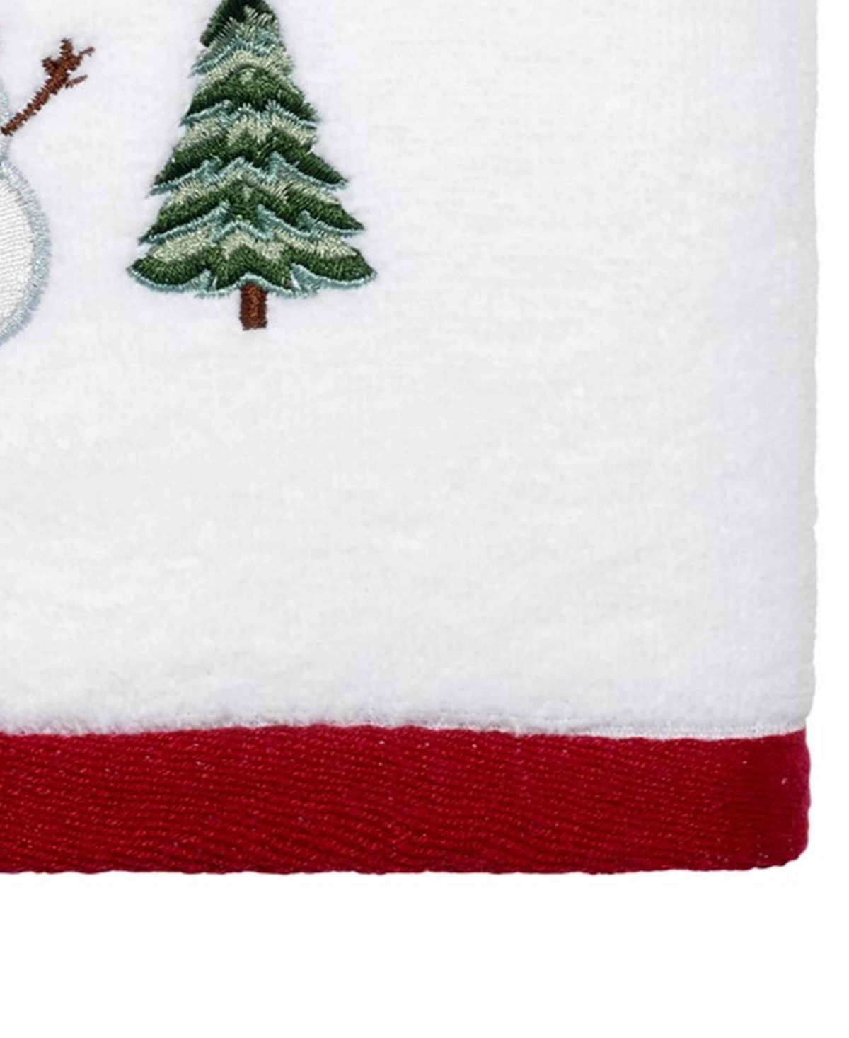 Avanti Winter Snowman Cotton Hand Towel, 28" X 16" In White