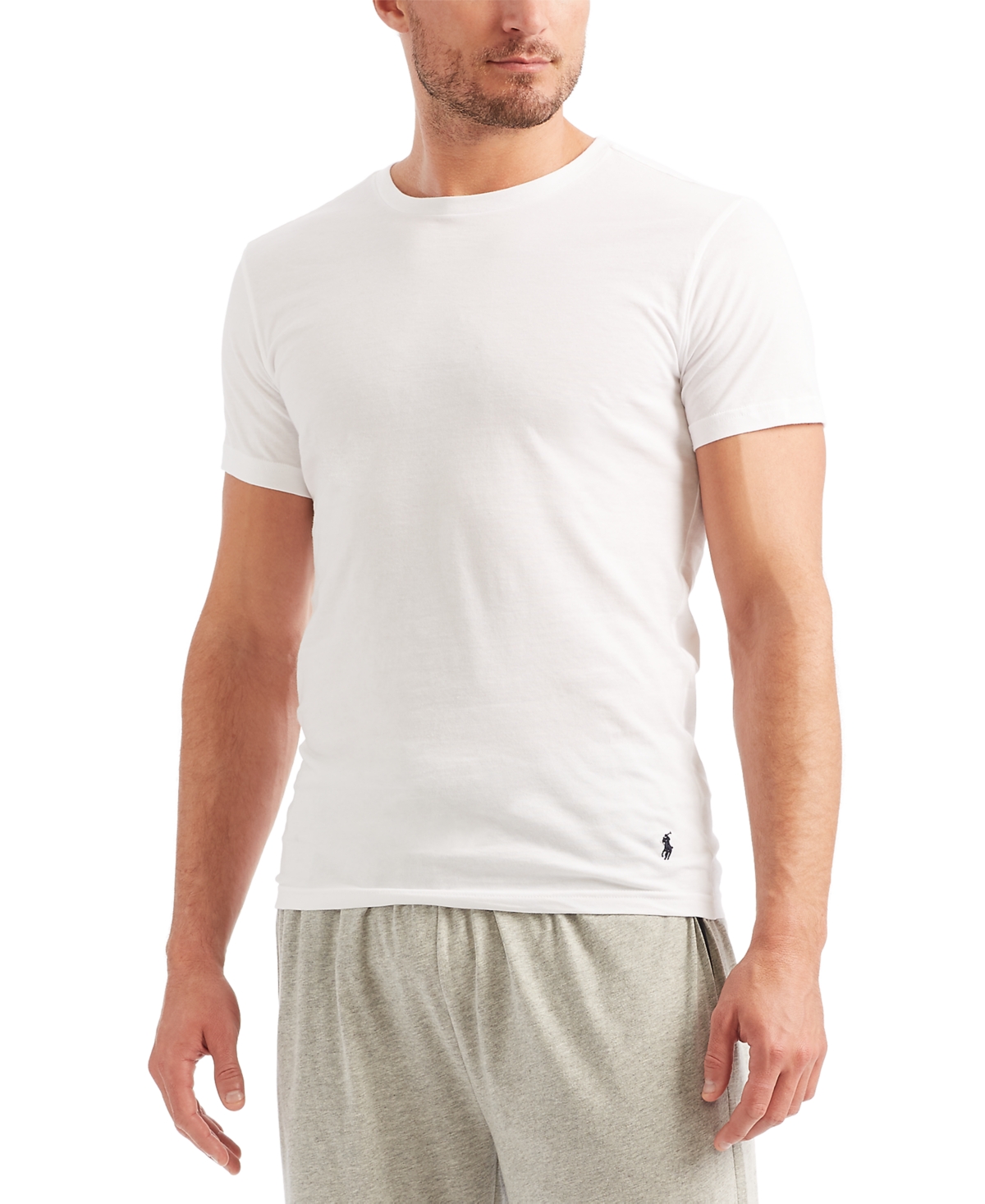 Polo Ralph Lauren Men's Undershirt, Slim Fit Classic Cotton Crews 5 Pack