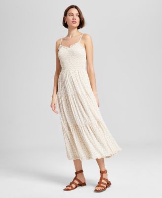 And Now This - Women's Tiered Smocked-Bodice Midi Dress