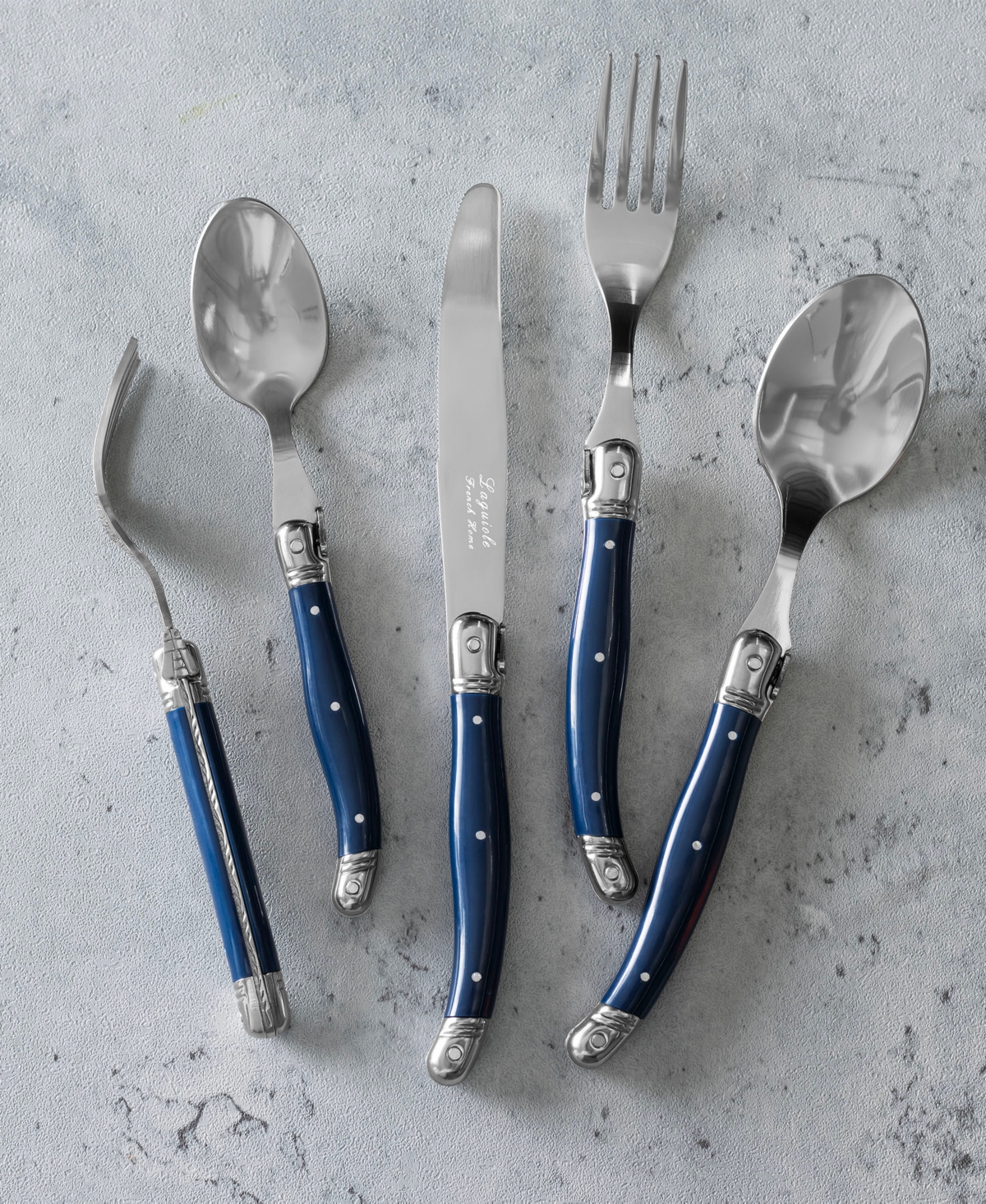 French Home Laguiole Connoisseur 20-Piece 18/10 Stainless-Steel Flatware Set with Handles