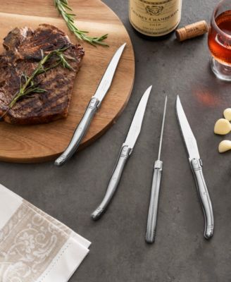 Laguiole Connoisseur 4-Piece Steak Knife Set with Stainless-Steel Handles