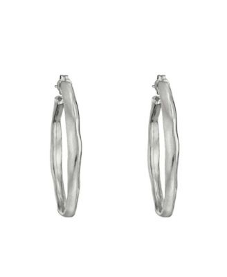 UNOde50 Metal Clad Open Hoop Earrings - Silver 110$
