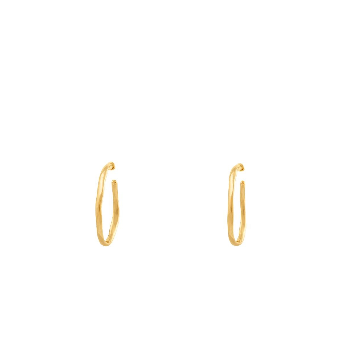 UNOde50 Metal Clad Open Hoop Earrings - Gold
