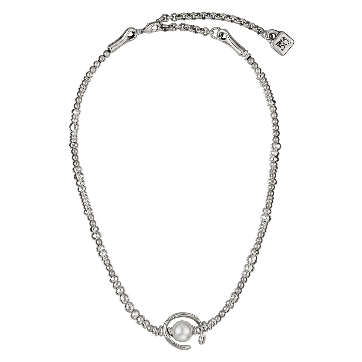 UNOde50 Sterling Silver Mother of Pearl Clasp Necklace - Silver
