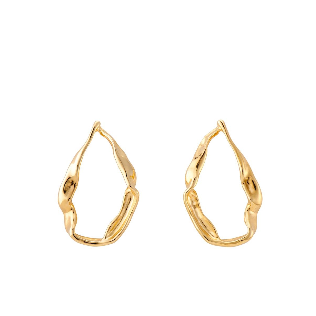 UNOde50 Metal Clad Snap Earrings - Gold