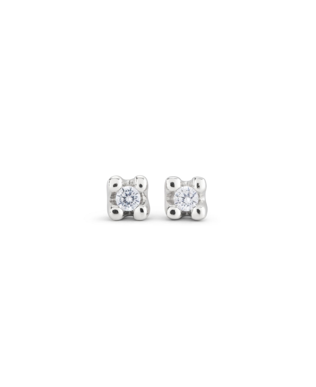 UNOde50 Sterling Silver Plated Metal Alloy and White Zircon Earrings - White