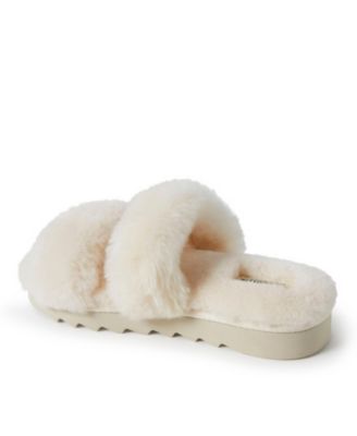 Women's Benalla Genuine Shearling Double Band Fuzzy Slide Slipper