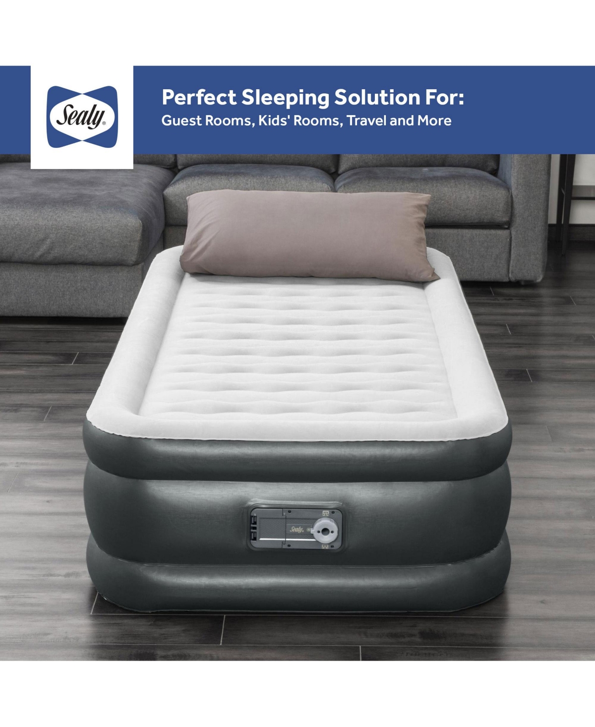 Sealy Baby Sealy Tritech 18 Inch Air Mattress Bed 2 Person with Built In Ac Pump (2 Pack)